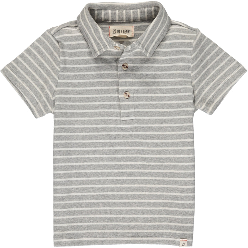 Boys Clothing Gray and White Stripe Polo Me &  Henry kids branded clothes Kidsbal boys boutique clothing boys fashion